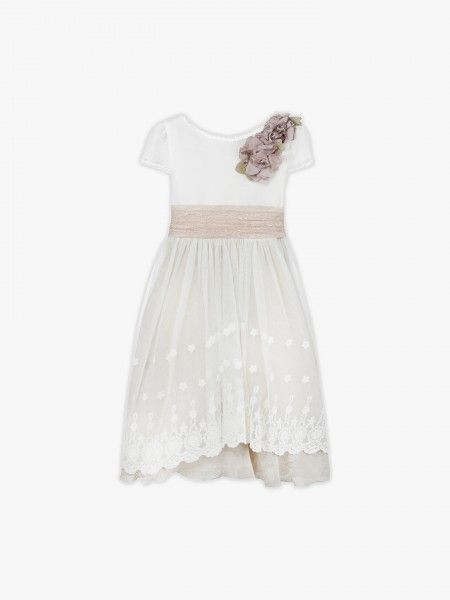 Vestido de comunh�o com flores