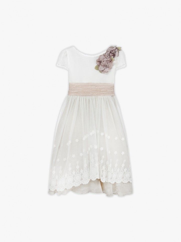 Vestido de comunh�o com flores