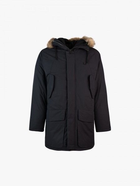 Parka com efeito de pelo