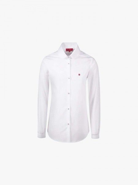Camisa com renda no colarinho