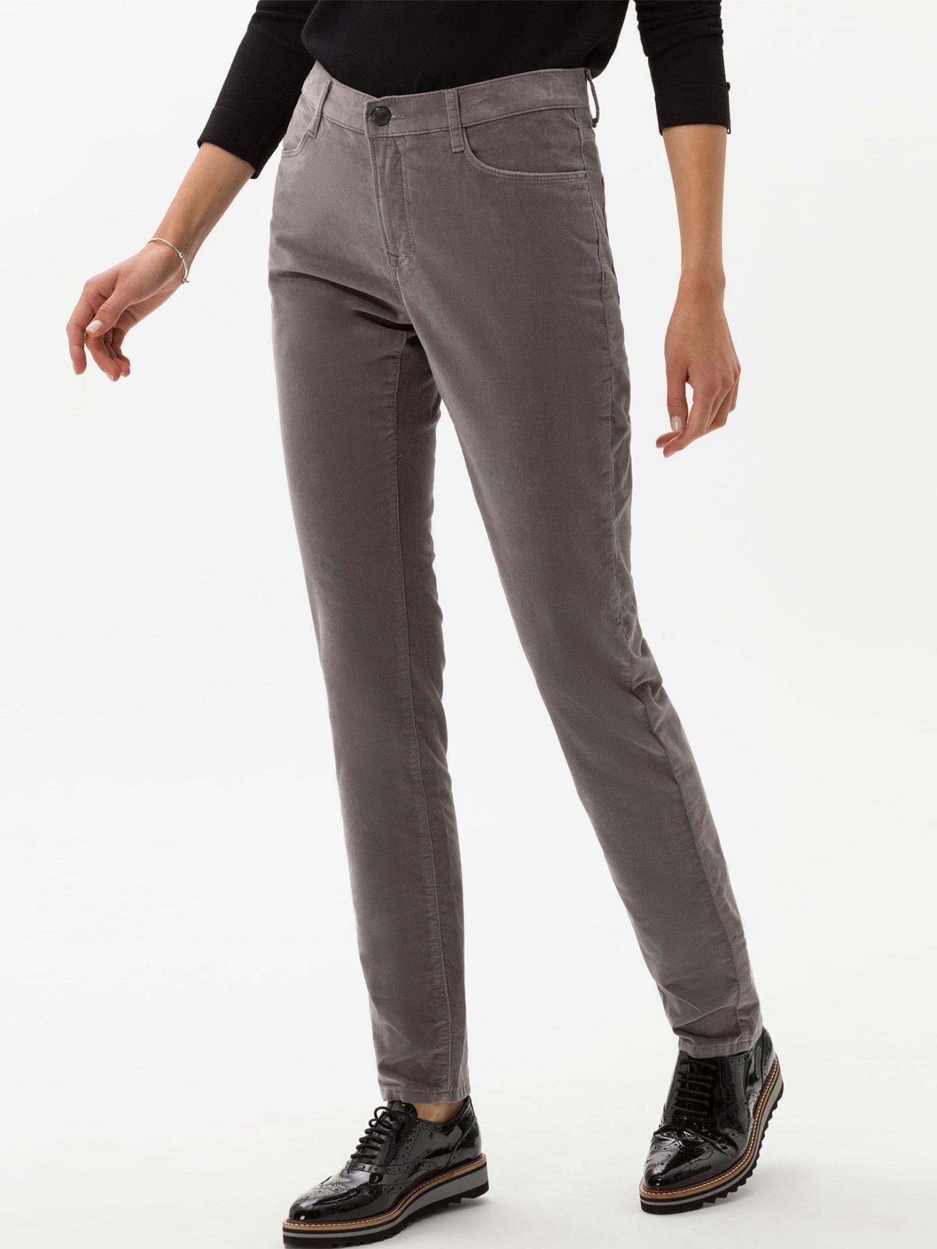 Calças de Veludo Canelado High Waist