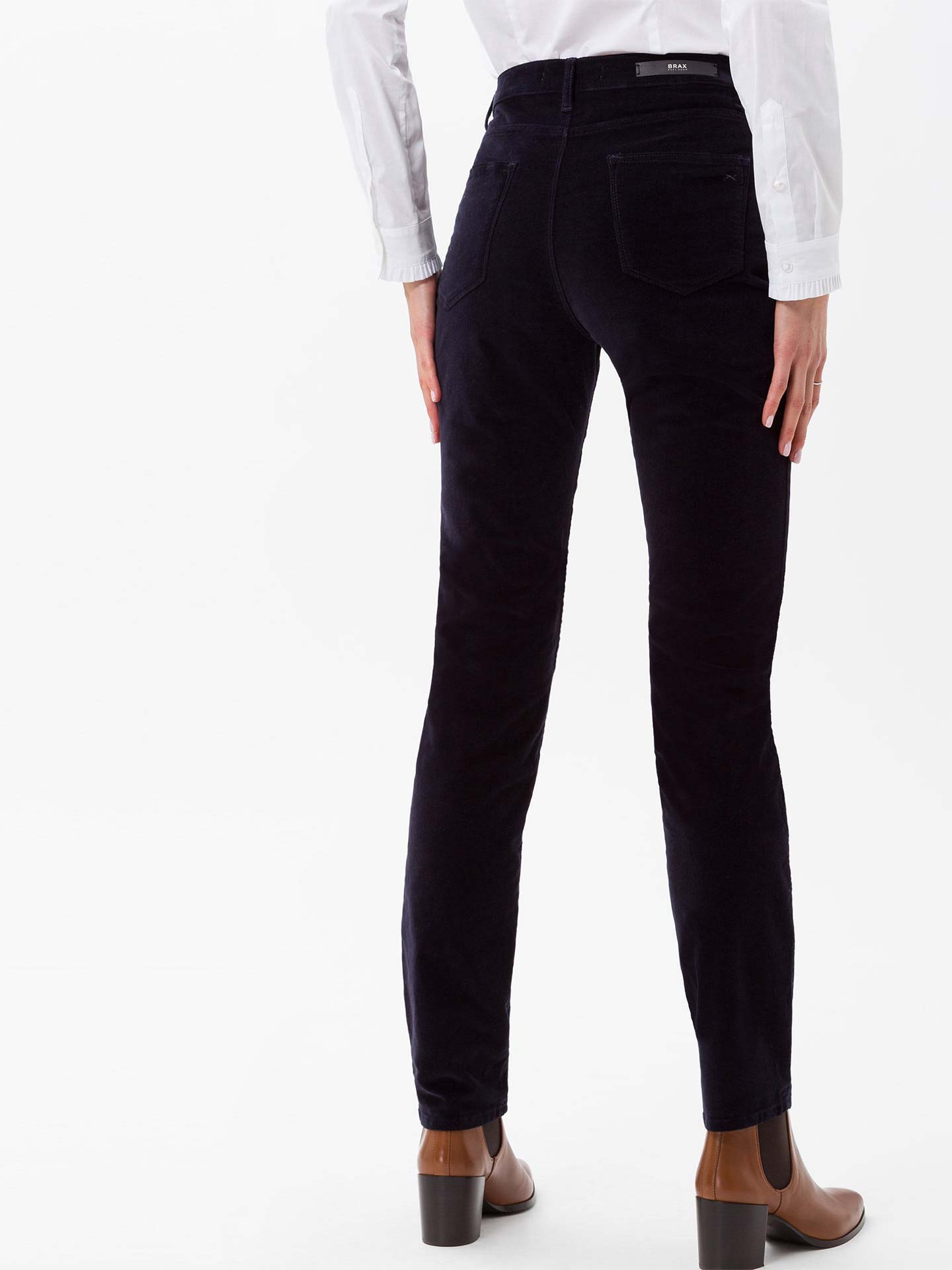 Calças de Veludo Canelado High Waist