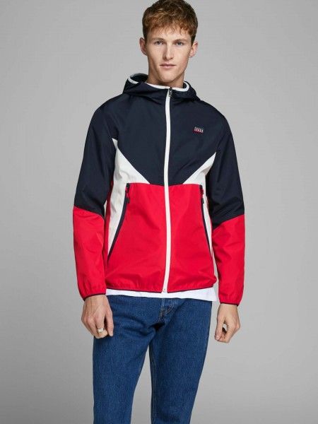 Blus�o color block com capuz