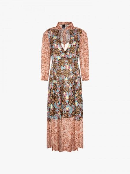 Vestido midi decote entalhada