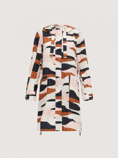 Parka comprida com padrão Parka comprida com padrão