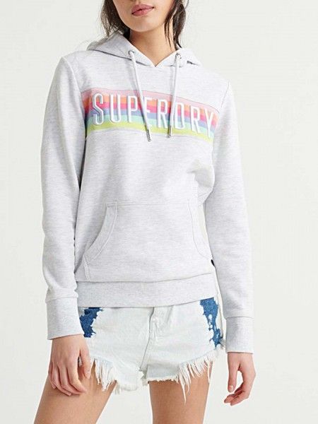 Sweatshirt bordada com capuz