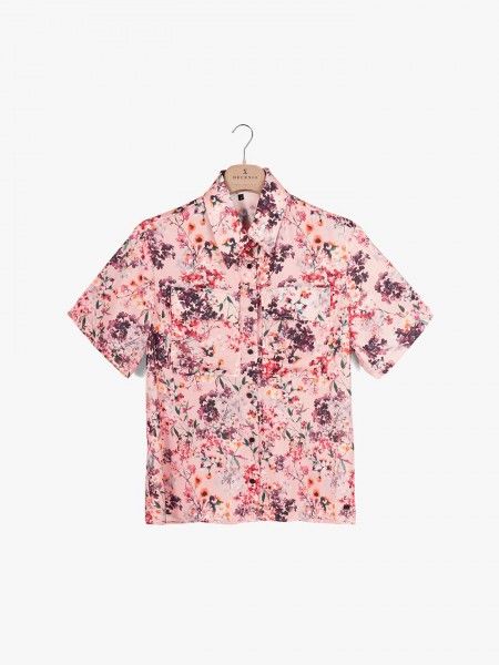 Camisa floral de manga curta