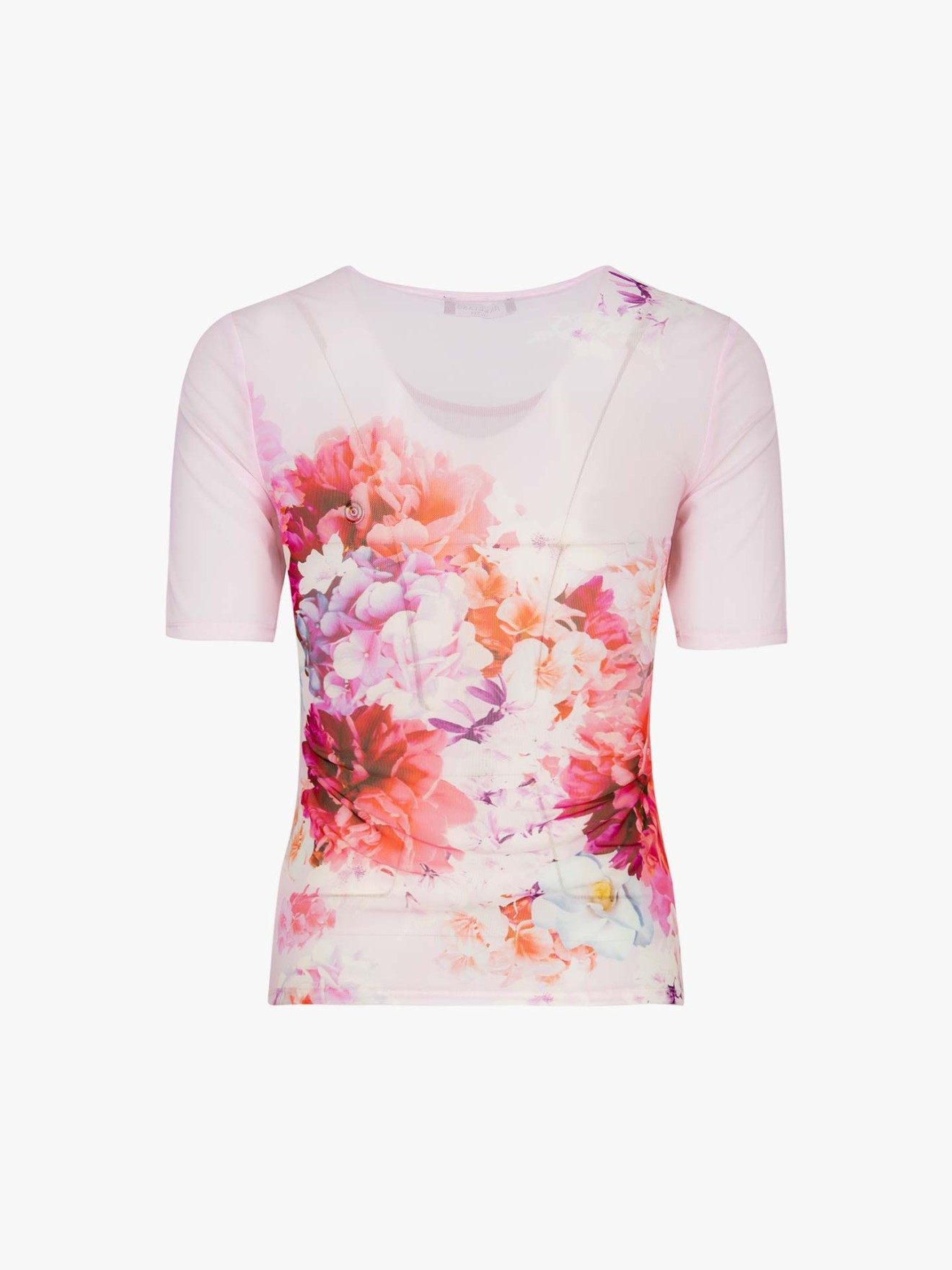 T-shirt semi transparente floral