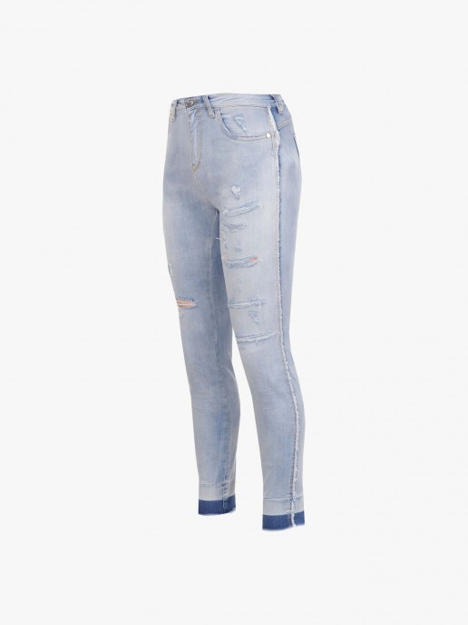 Calas de Ganga Skinny Fit com Rasges