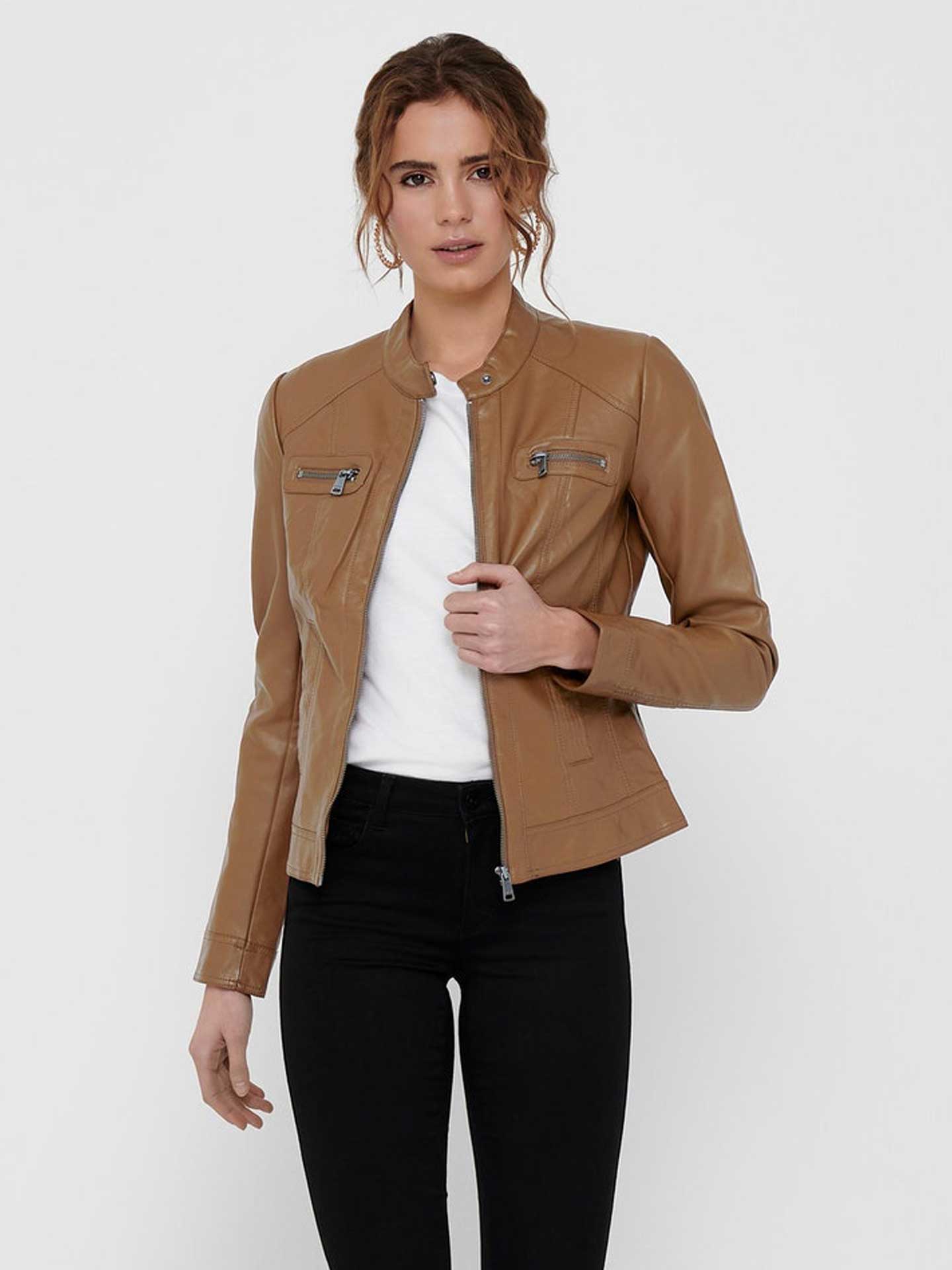 Blusão Biker Efeito Pele