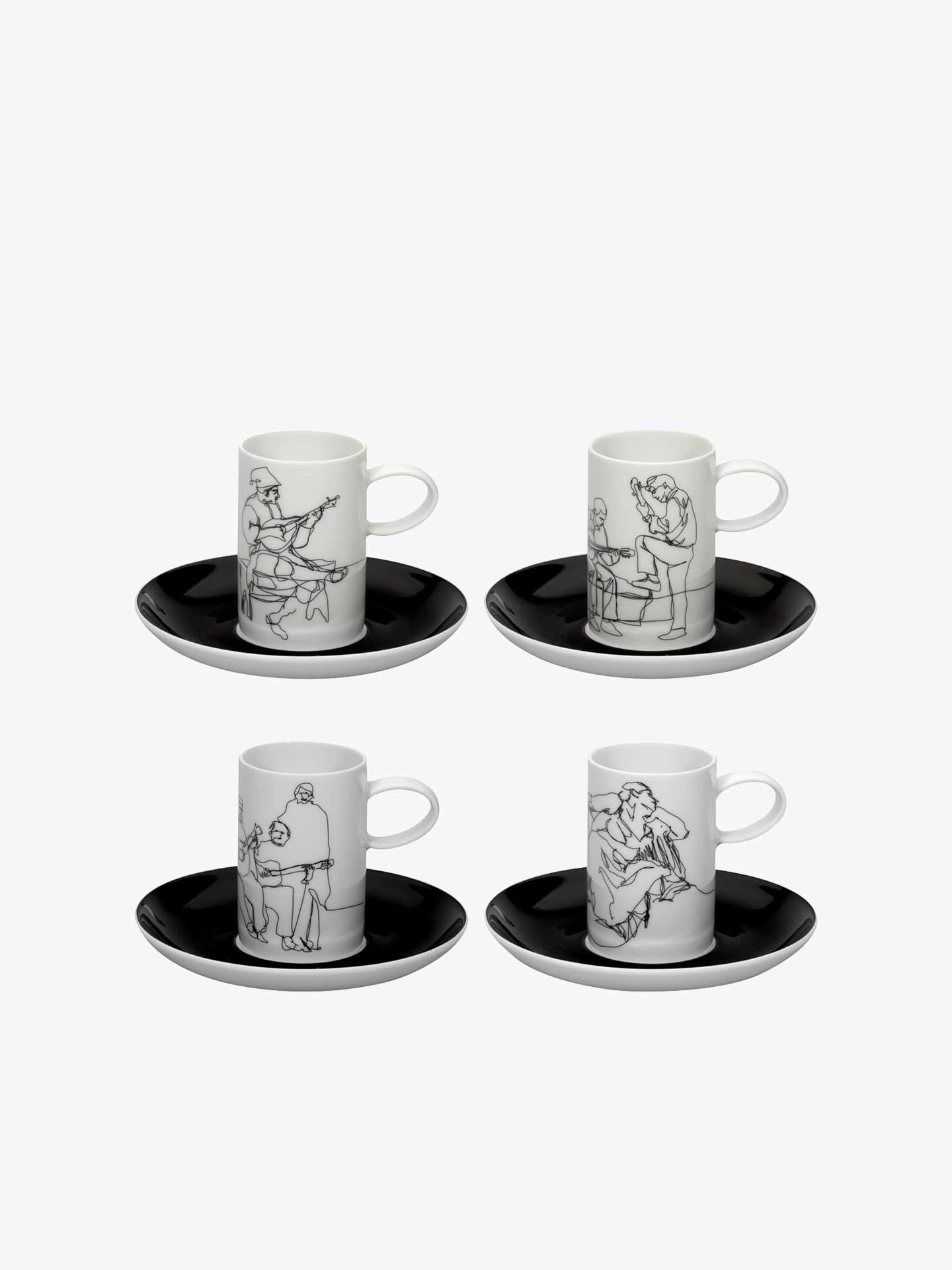 Conjunto 4 Ch�venas de Caf� Fado