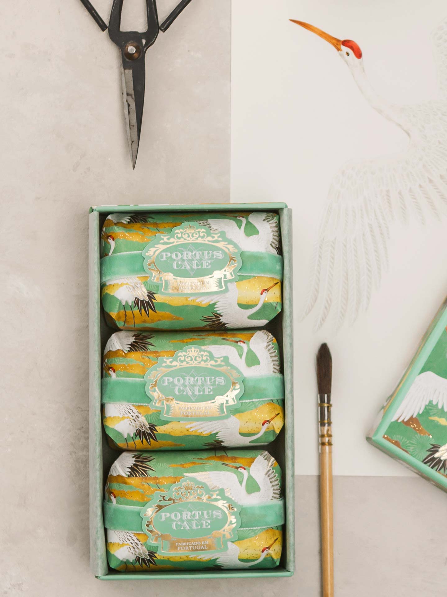 Conjunto 3 Sabonetes Portus Cale White Crane