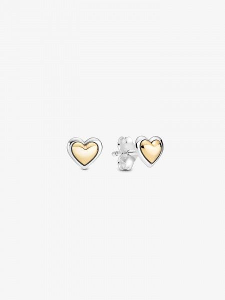 Brincos Domed Golden Heart