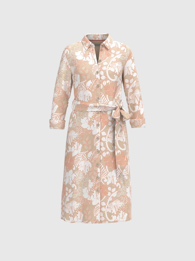 Vestido Camiseiro Midi com Laçada