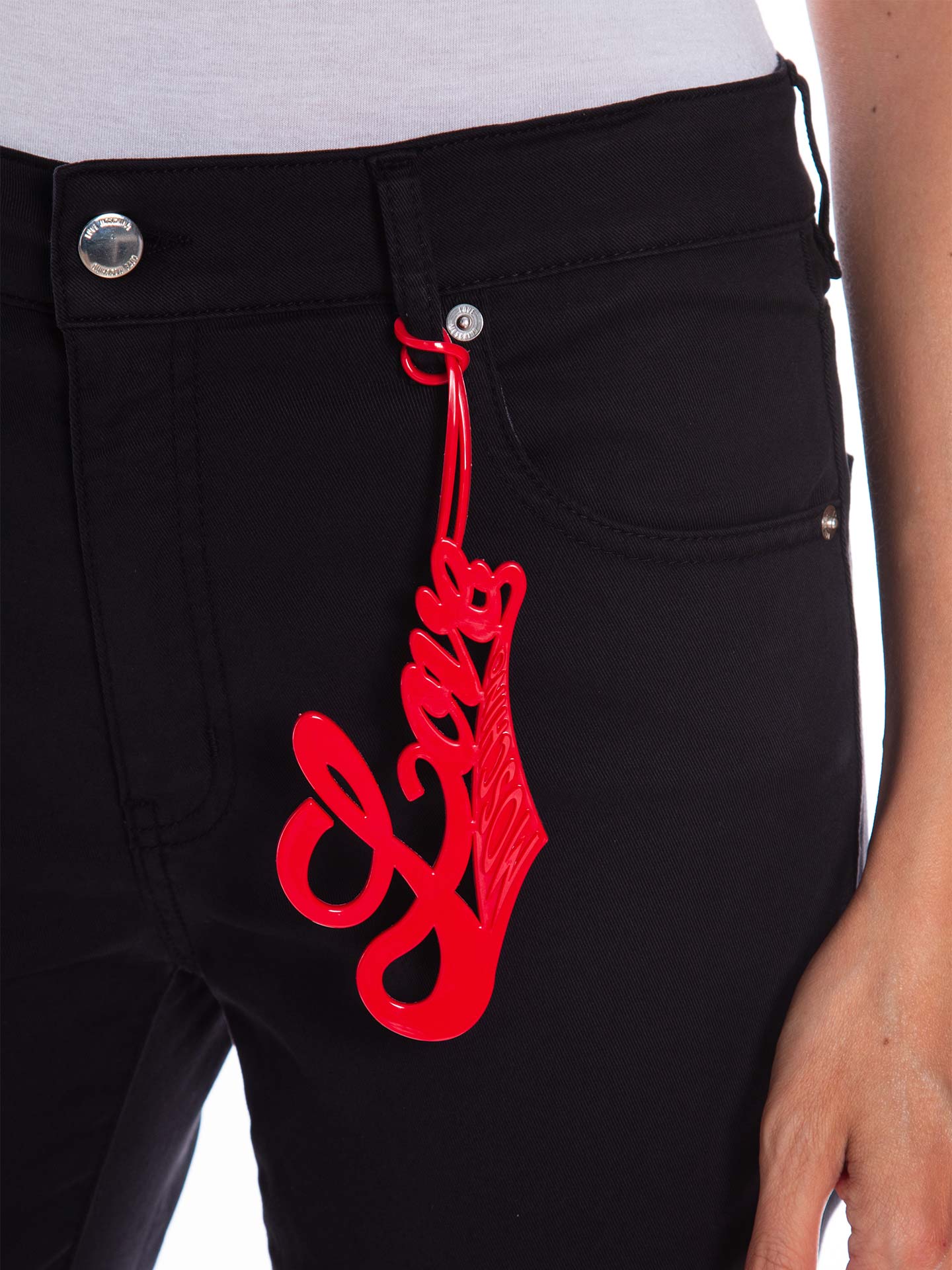 Calças de Ganga Flare com Aplicação