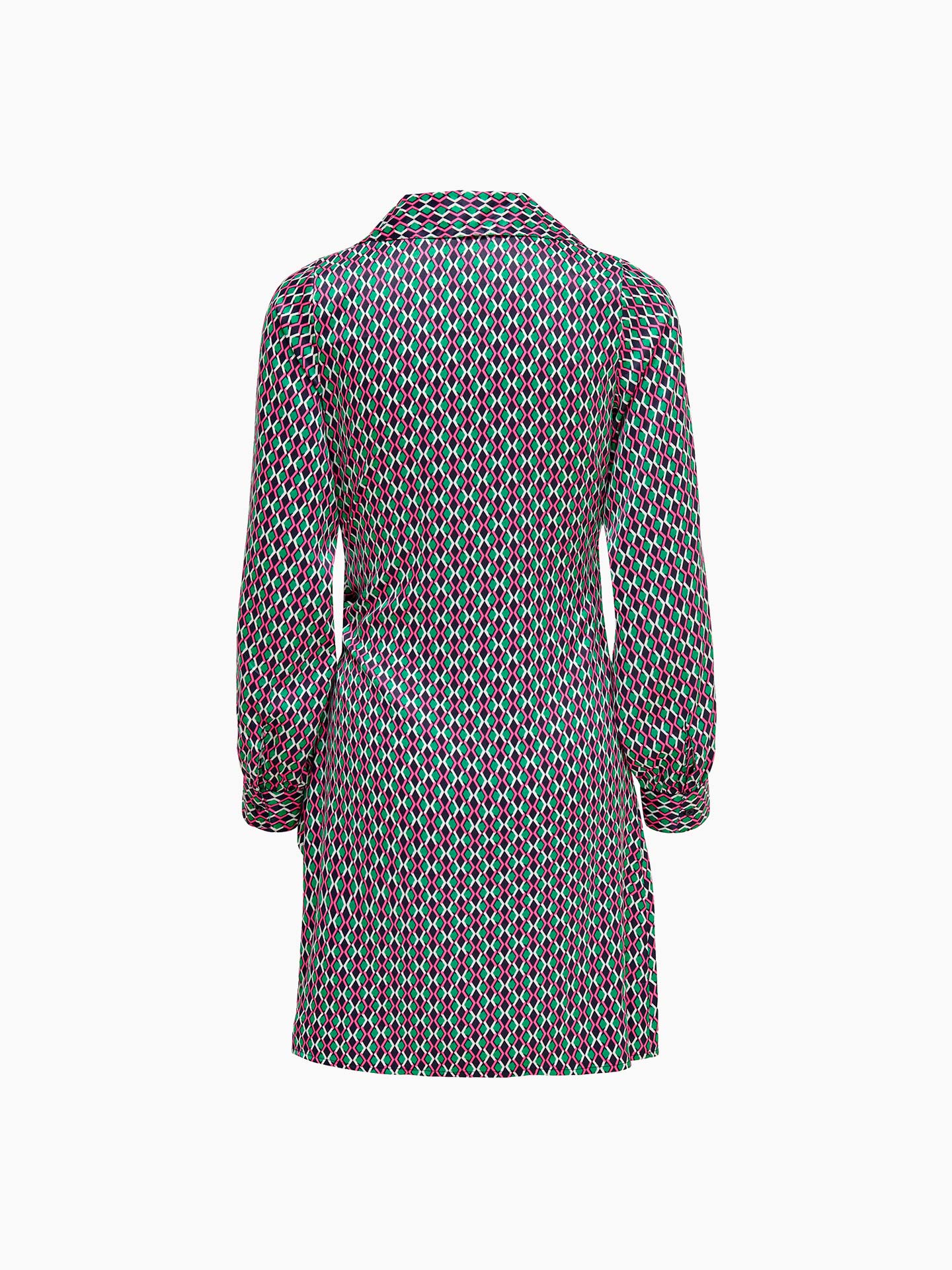 Vestido Acetinado com Padrão