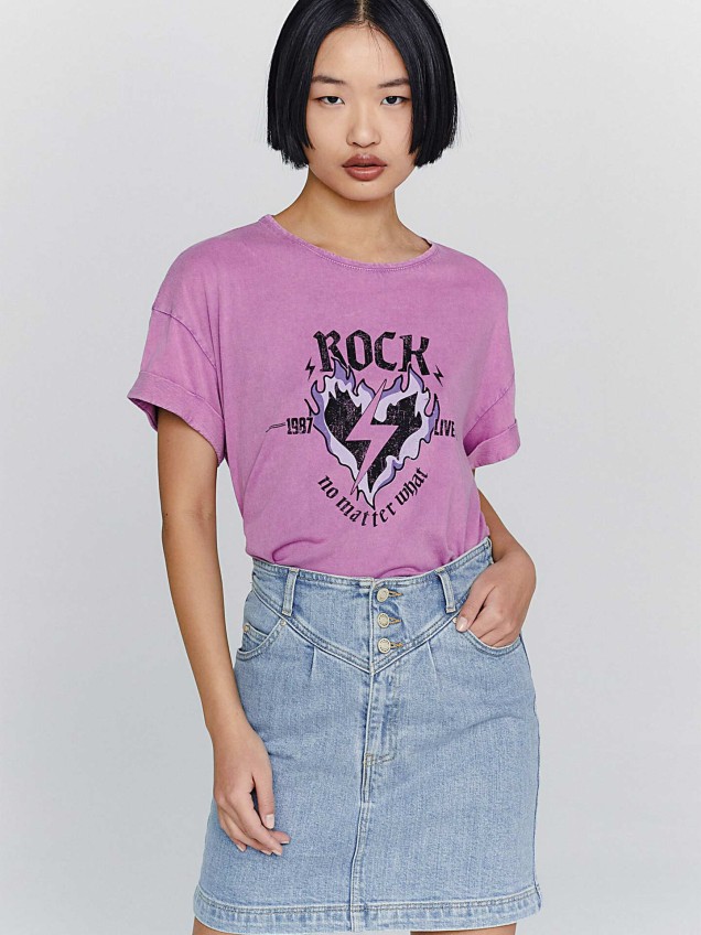 T-shirt Estampada de Algodo