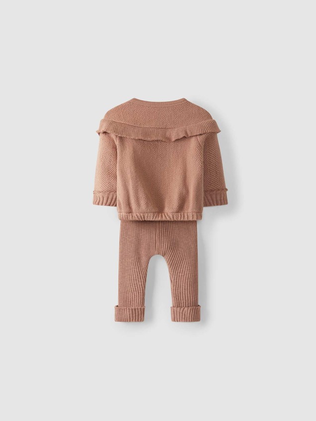 Conjunto Camisola com Folho e Calças Malha