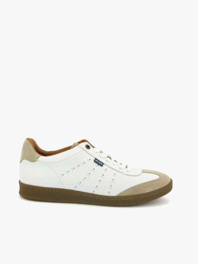 Sapatilhas em Camura e Pele Pull Up