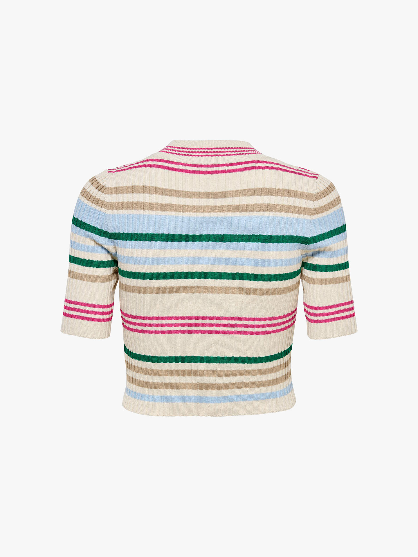 T-shirt Cropped às Riscas