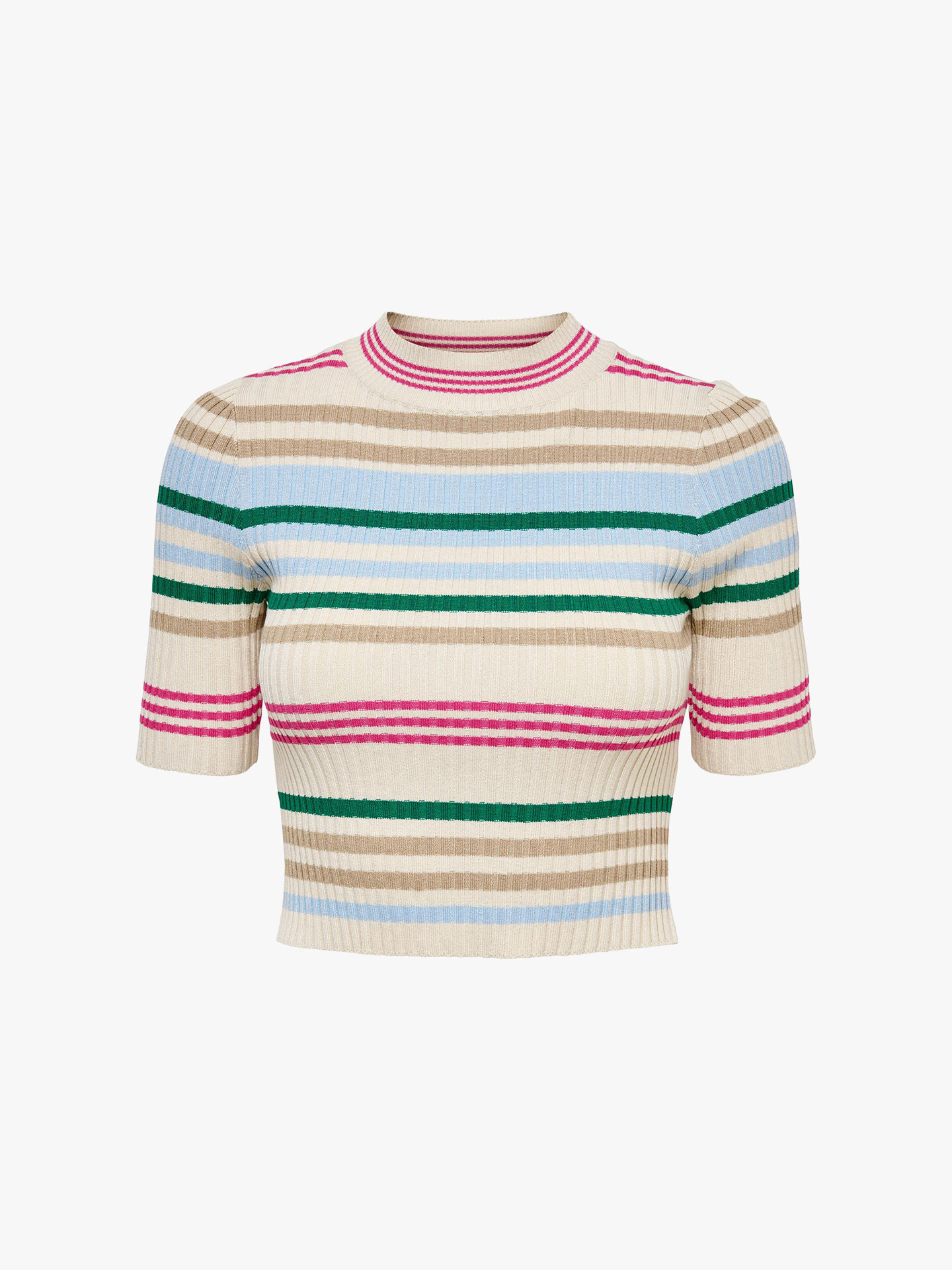 T-shirt Cropped às Riscas