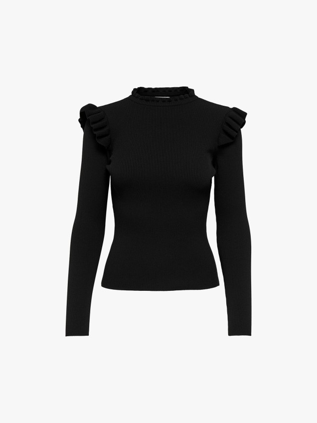 Camisola Canelada com Folhos
