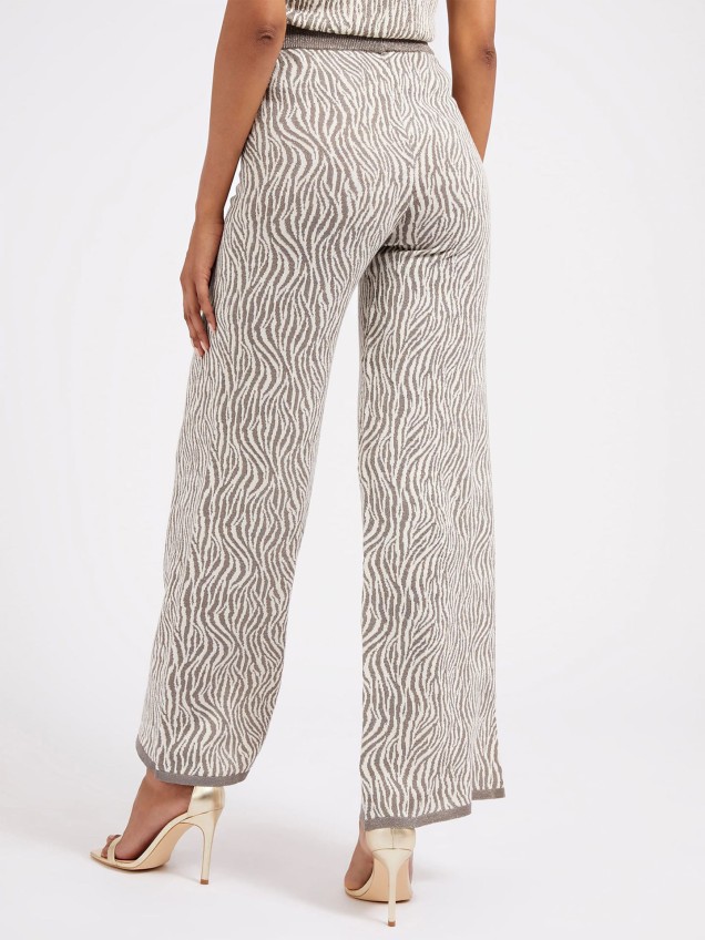 Calça de Malha em Animal Print