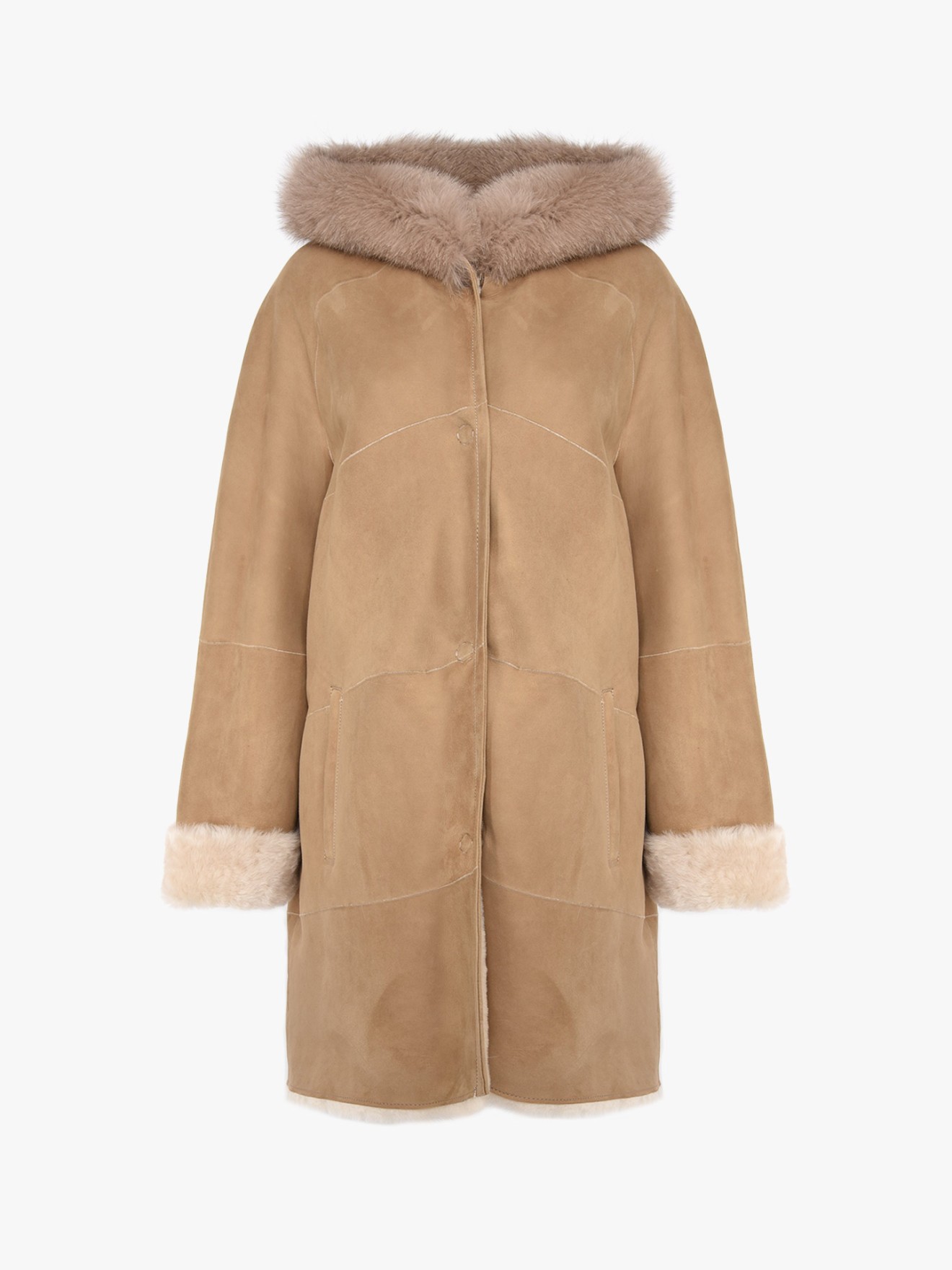 Double Face em Pele com Capuz