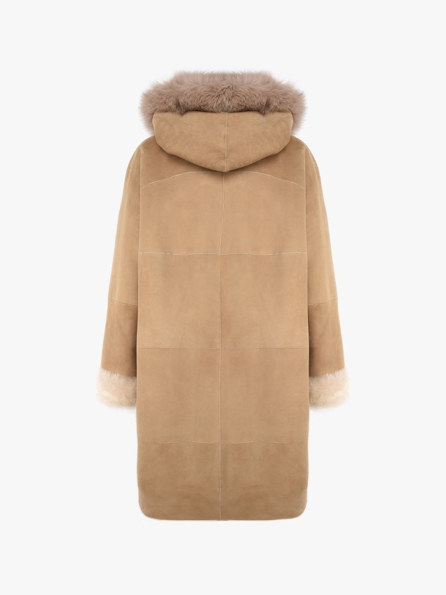 Double Face em Pele com Capuz