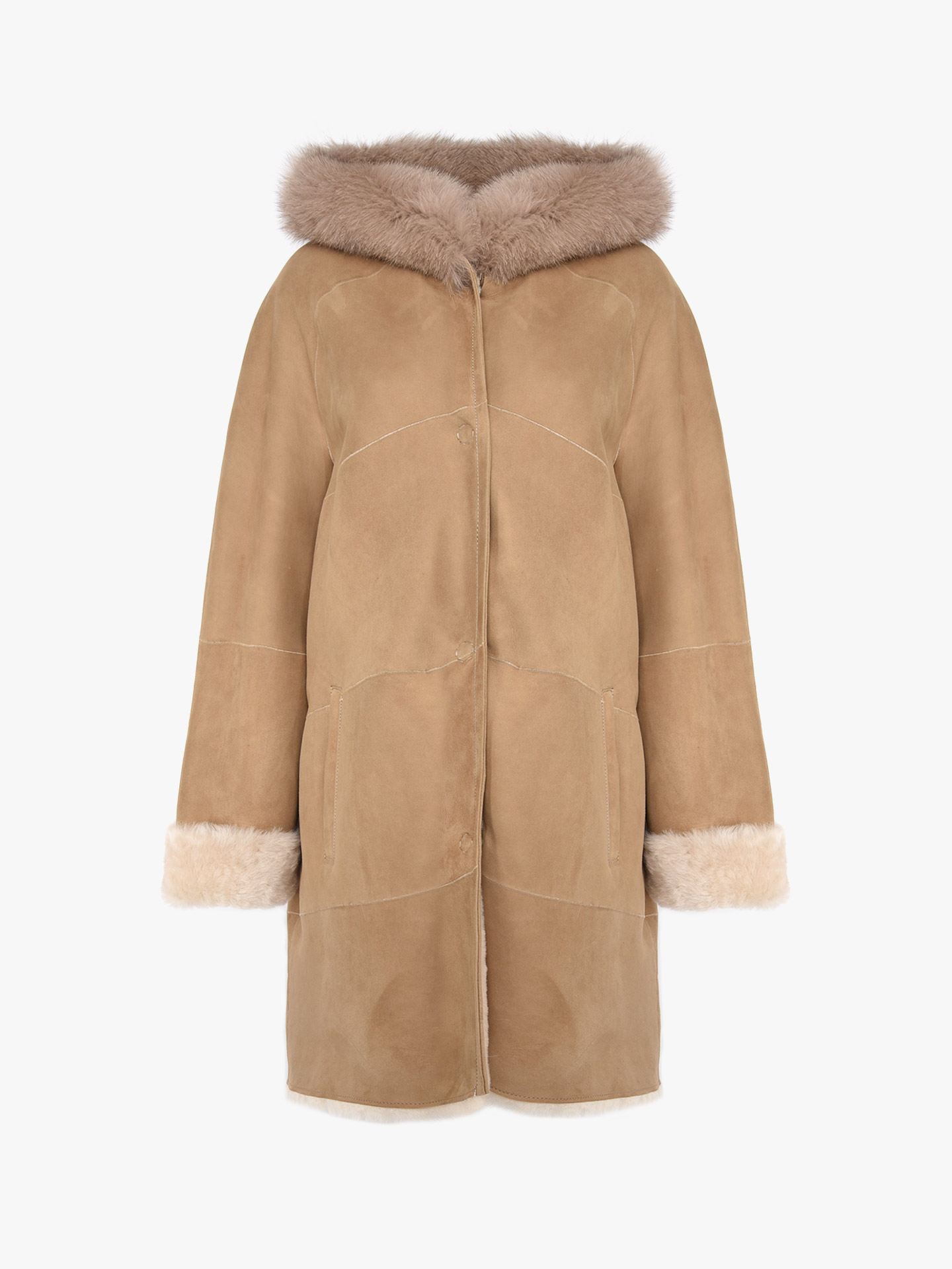 Double Face em Pele com Capuz