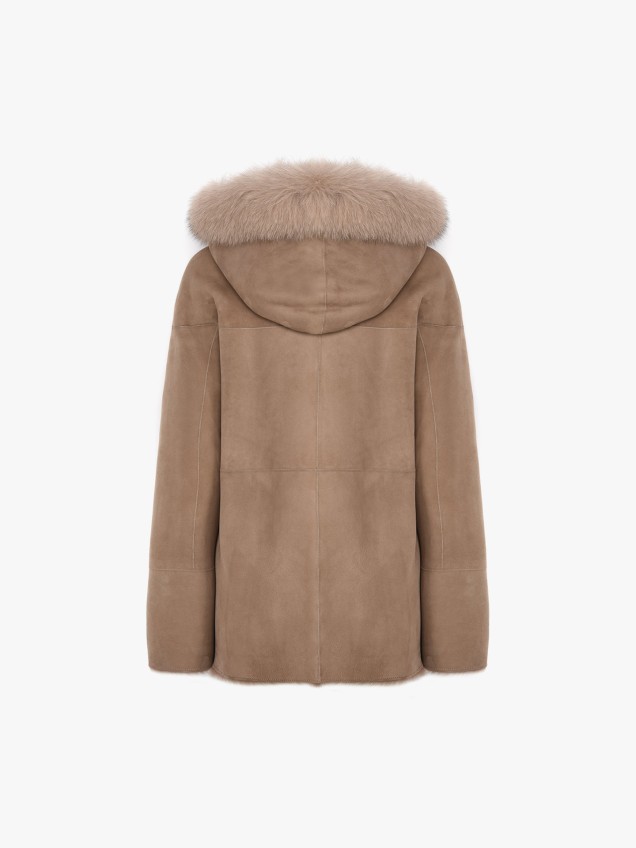 Double Face em Pele com Capuz