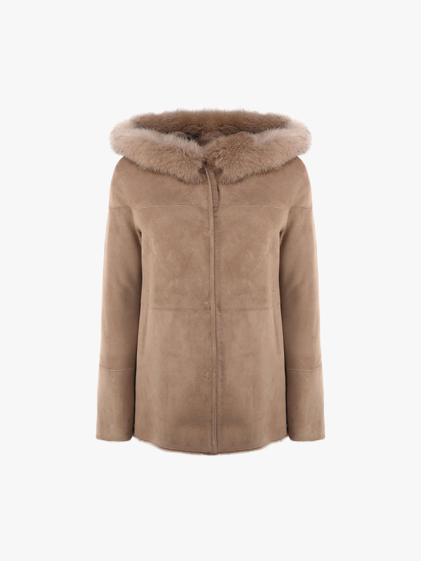 Double Face em Pele com Capuz