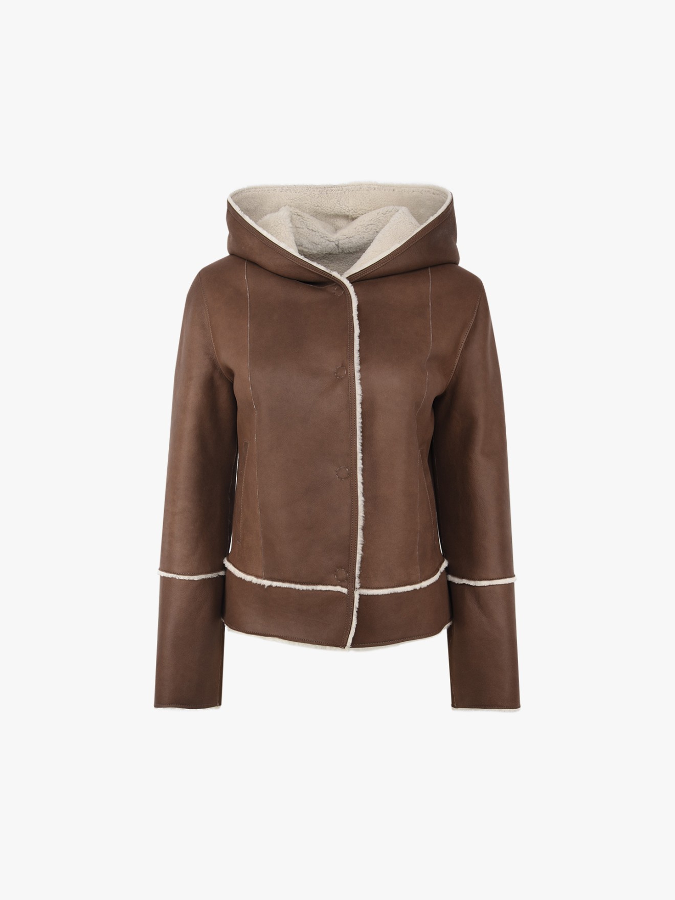 Double Face em Pele com Capuz