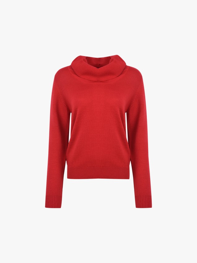 Camisola de Gola Alta em Lã