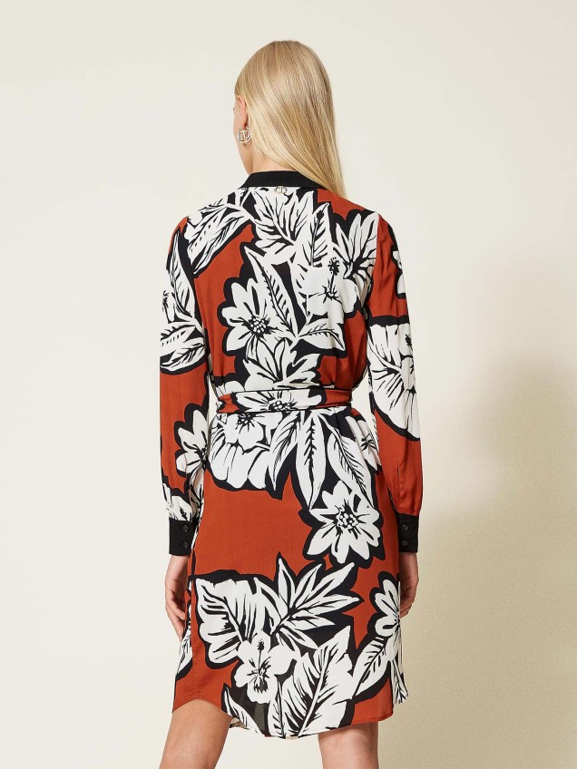 Vestido Camiseiro com Padrão