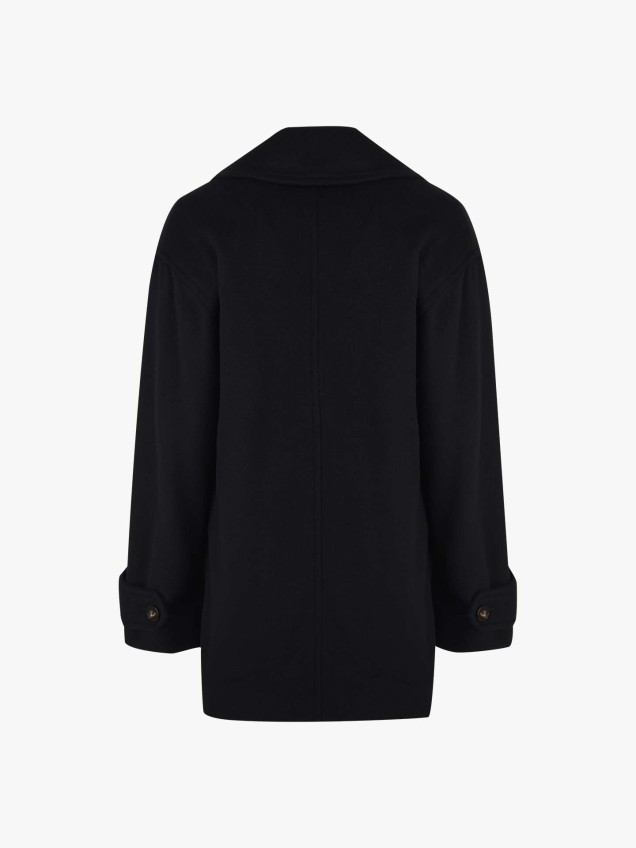 Pea Coat de Lã Straight Fit