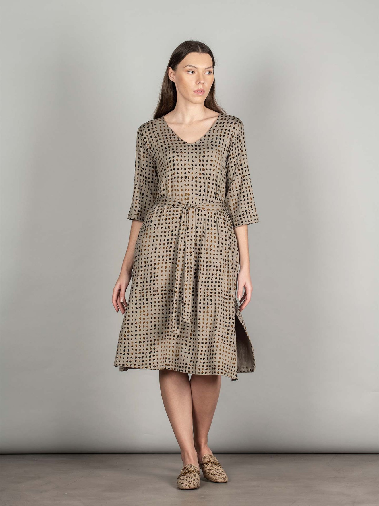 Vestido Midi com Padrão