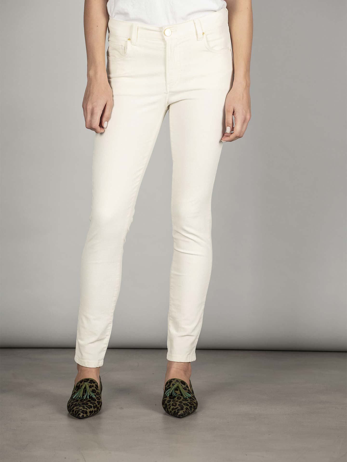 Calça skinny fit de bombazina