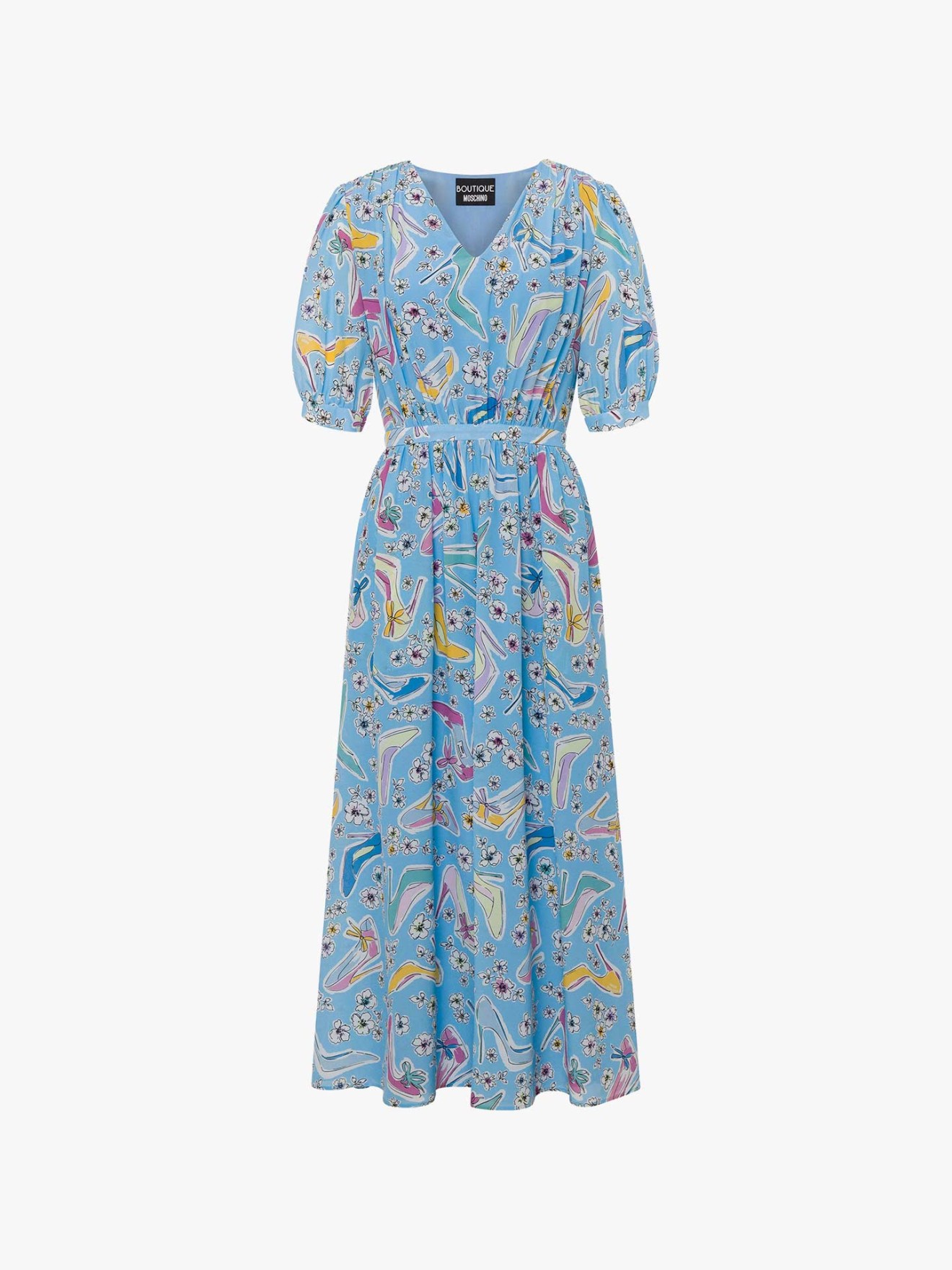 Vestido de Seda com Padro