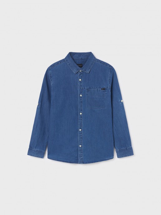 Camisa Denim com Bolso