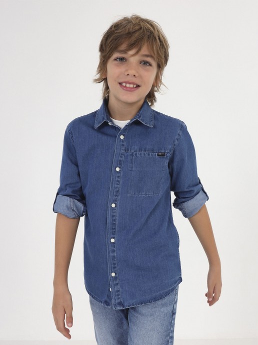 Camisa Denim com Bolso