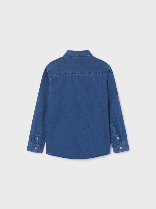 Camisa Denim com Bolso