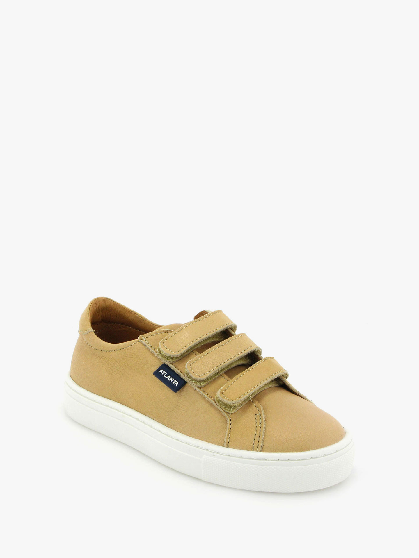 Sapatilhas Com Três Tiras em Pele Sierra Antik