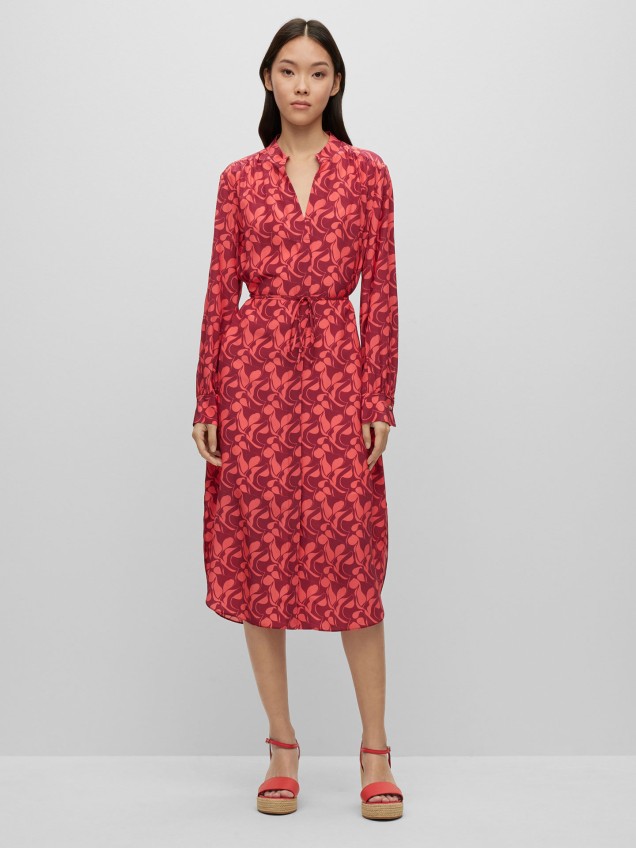 Vestido de Seda com Padrão