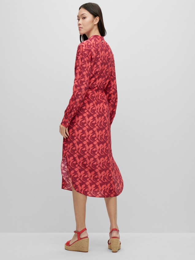 Vestido de Seda com Padrão