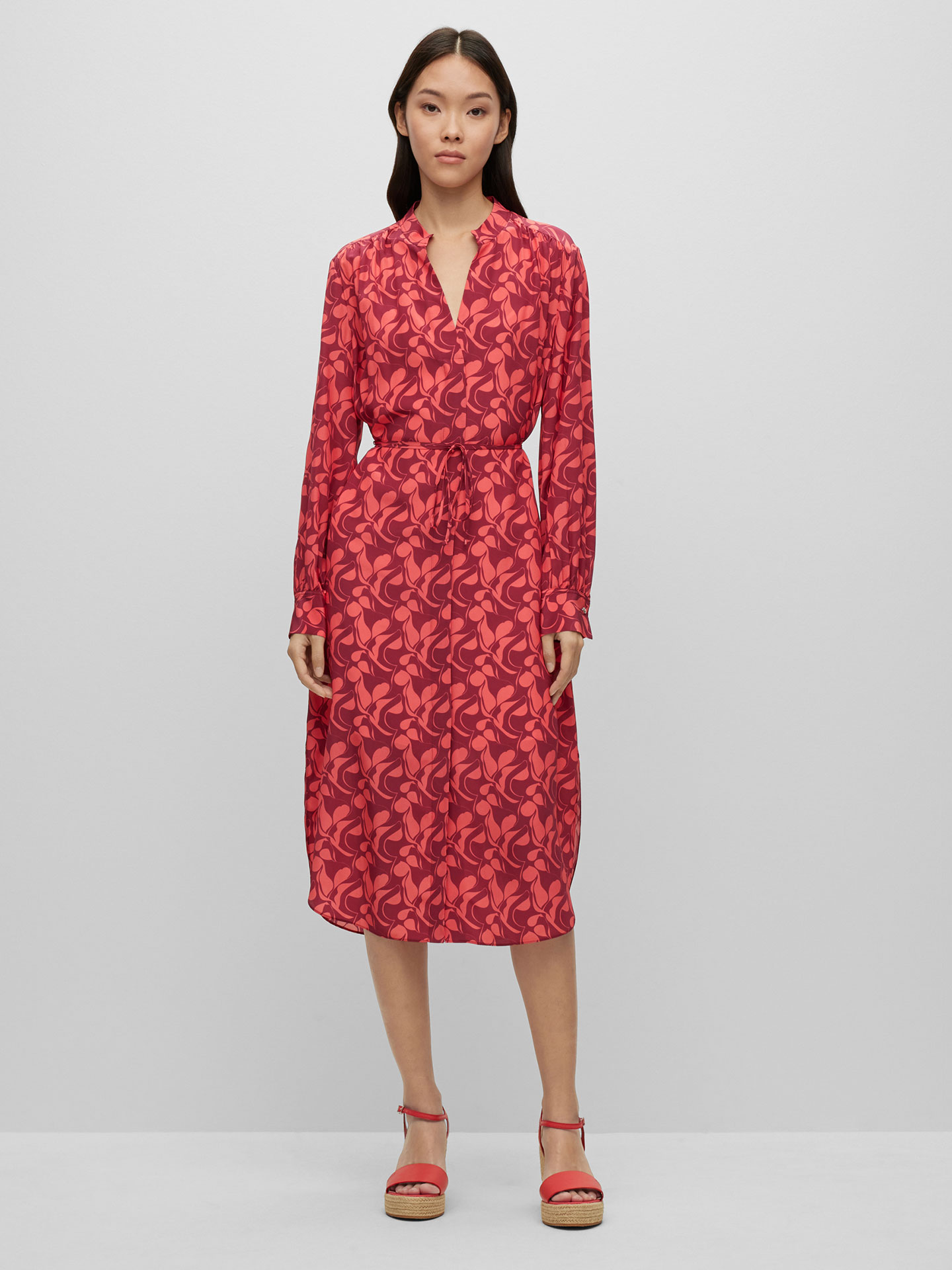 Vestido de Seda com Padrão
