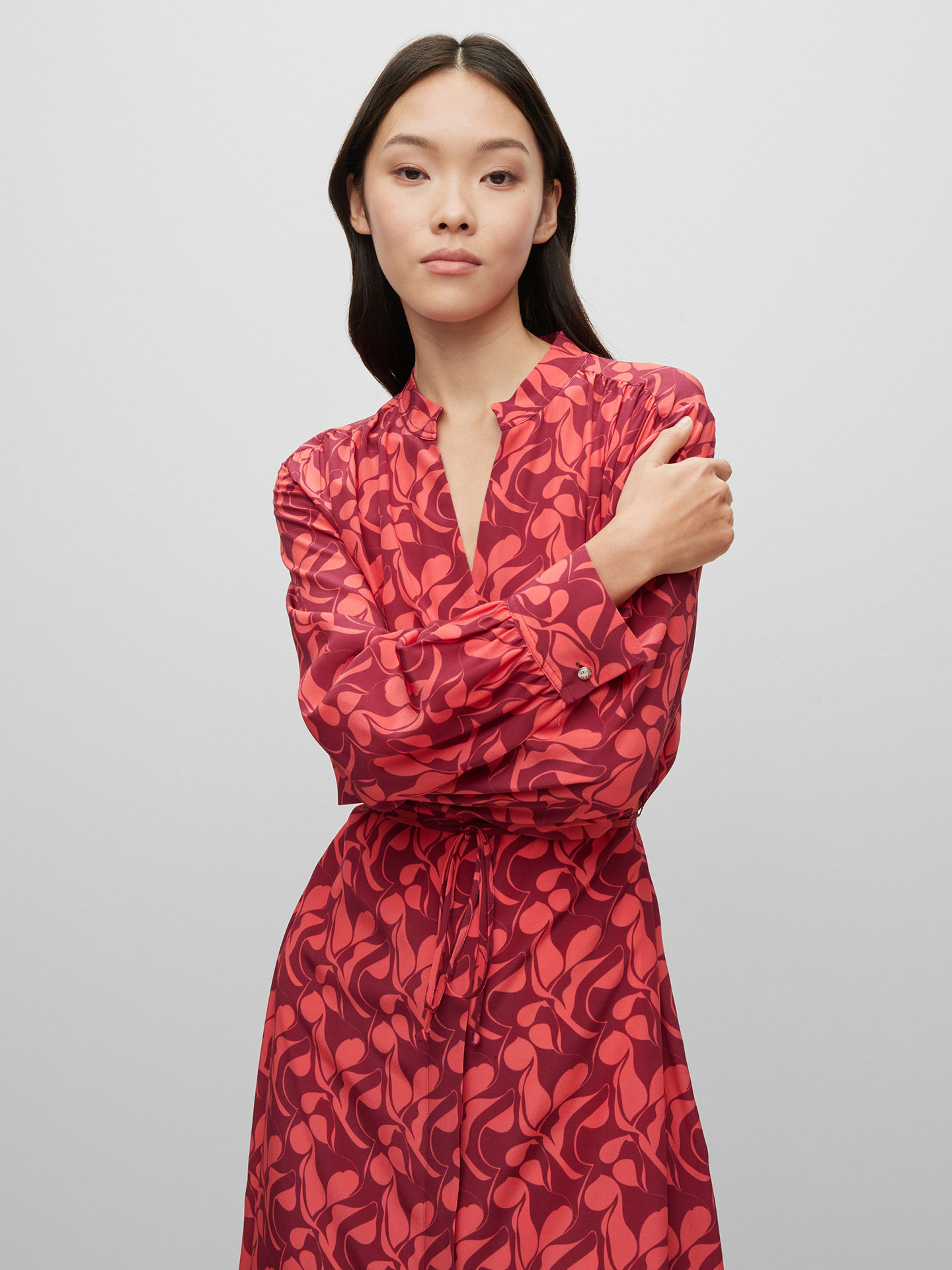 Vestido de Seda com Padrão