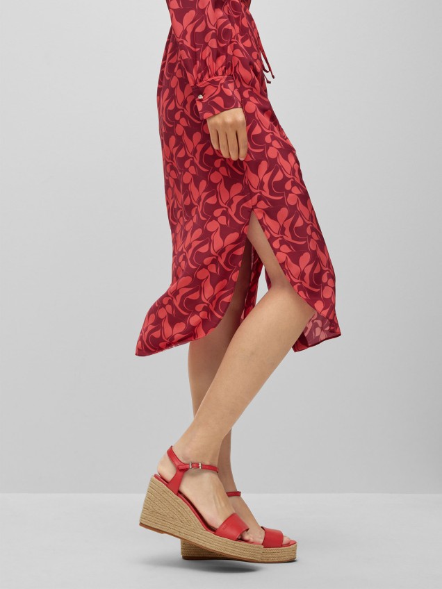 Vestido de Seda com Padrão