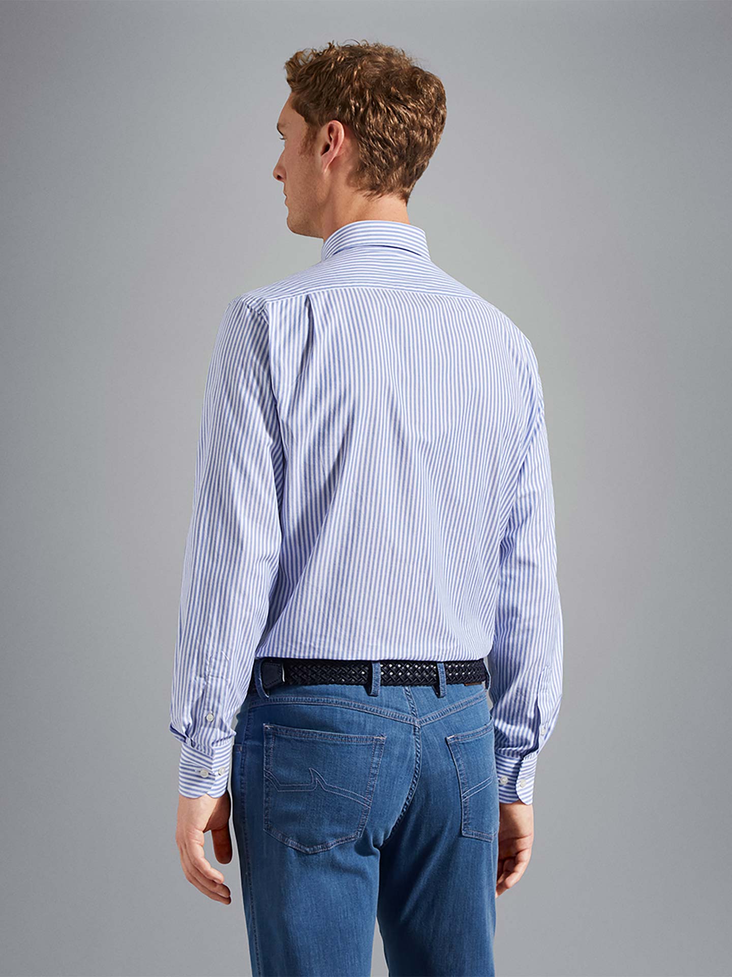 Camisa Oxford às Riscas