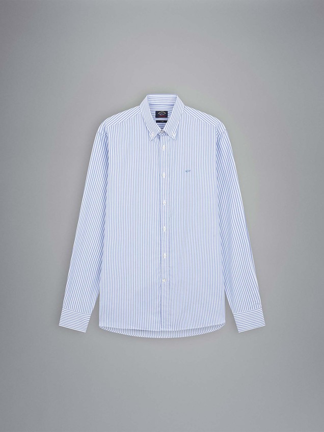 Camisa Oxford às Riscas